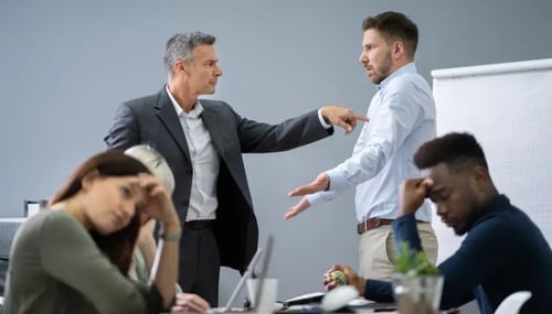 a chaotic situation in a meeting room